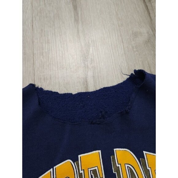 Vintage Notre‎ Dame Sweatshirt 90s Fightin' Irish Distressed Mens Medium - Picture 5 of 8